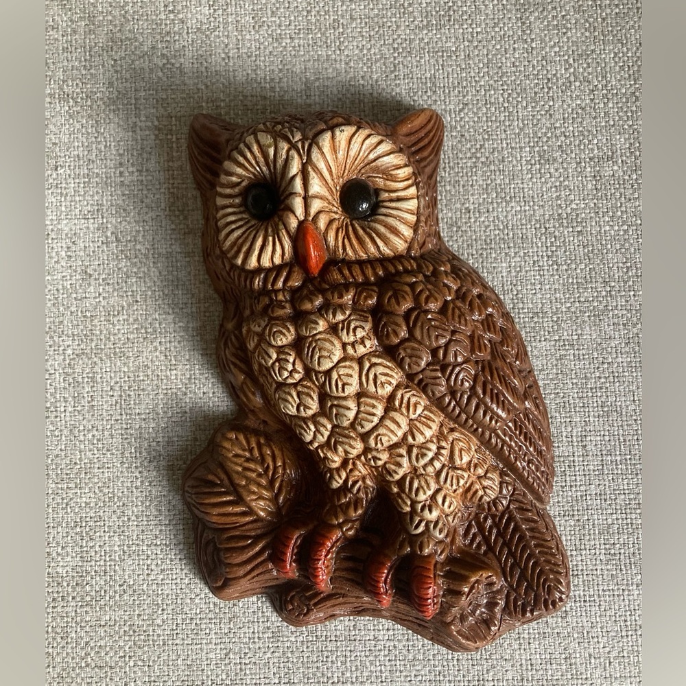 Vintage foam owl wall hanging